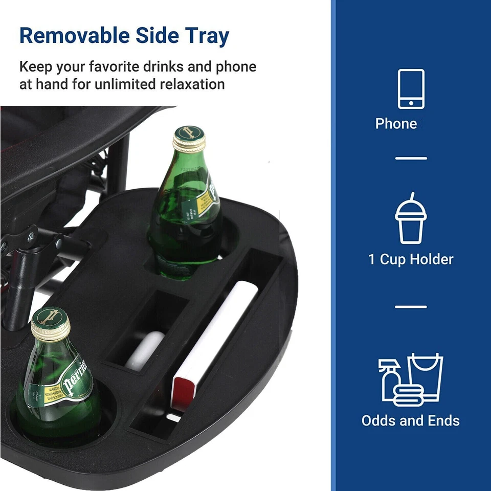 Cadeira reclinável externa gravidade zero dobrável 2 peças pátio espreguiçadeira - Imagem 3 de 4