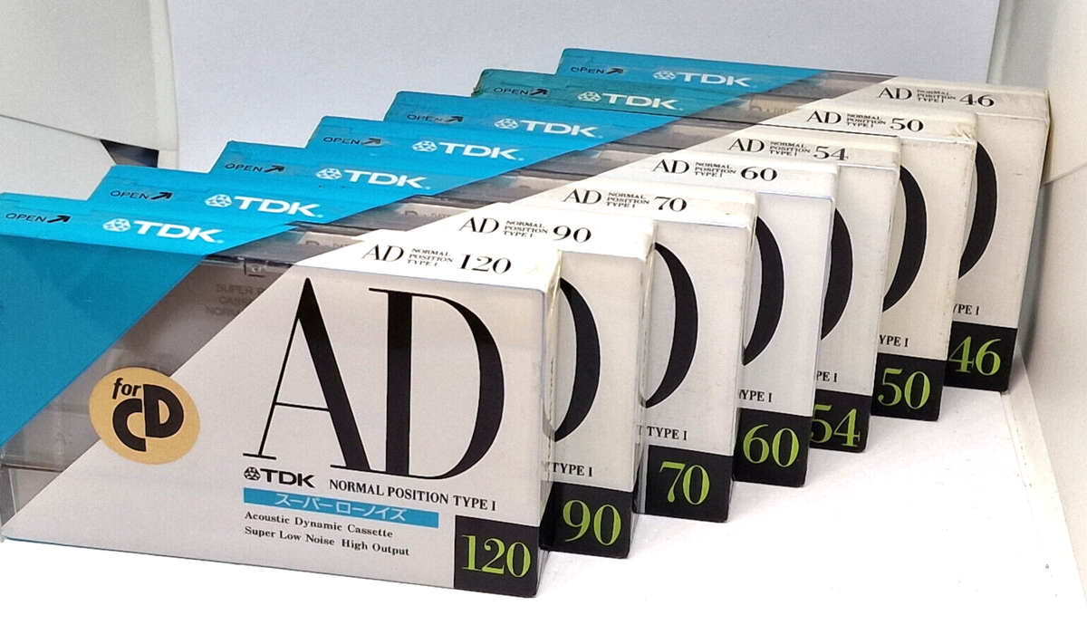 TDK AD 46 50 54 60 70 90 120 FULL SET Blank Audio Cassette TDK AD 46 50 54 60 70 90 120 FULL SET Blank Audio Cassette