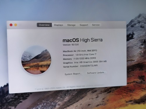 Apple MacBook Air 13" Core i7 1.8GHz 4GB RAM, 256GB SSD 2011 A1369 - Picture 9 of 10