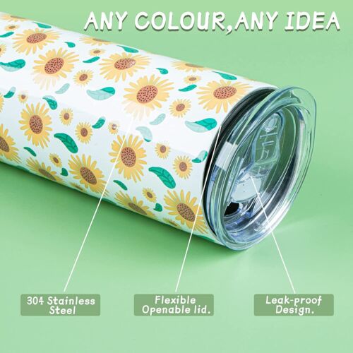 24Pcs Sublimation Blanks 20oz Sublimation Tumblers Cup Skinny Straight DIY Gift - Picture 4 of 20