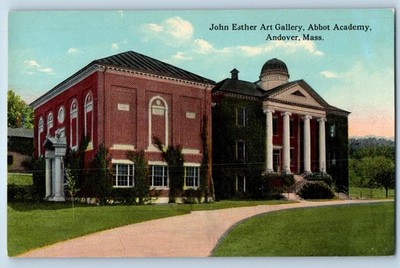1910 Andover Massachusetts Postcard John Esther Art Gallery Abbot Academy Field