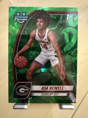 2024-25 Bowman U Chrome Sapphire Green #8 Asa Newell RC Rookie 05/65 Georgia