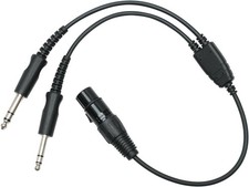Aviation Headset Adapter for Airbus 5-Pin XLR to GA Dual Plugs