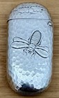 RARE DOMINICK HAFF AESTHETIC BUGS HAMMERED STERLING MATCH SAFE VESTA CASE C 1880