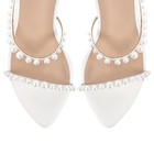 Women's Pointy Open Toe Strappy High Heel Sandals Pearl Studded Stilettos US8 — photo 4