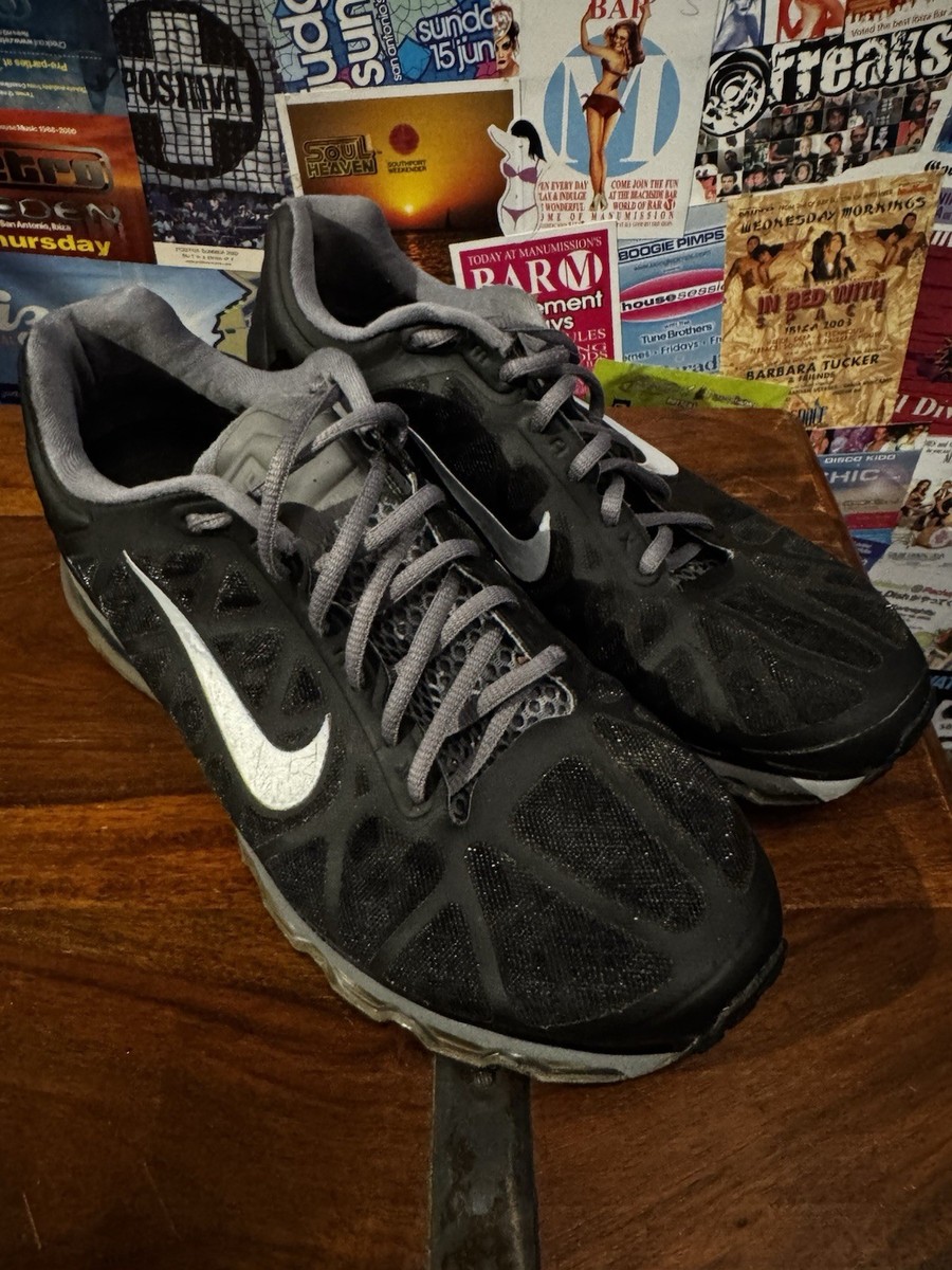 Nike Air Max Men's Trainers Rare Full Bubble Mesh Black Grey Size