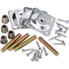 4 Pcs Leg Mounting Plates Furniture Leg Mounting Plates for Sofa Couch Seat