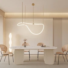 60w Modern Linear Chandelier Led Ceiling Mount Musical Note Shape Chandelier