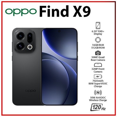 NEW OPPO Find X9 5G 16GB+512GB BLACK GLOBAL Ver. Dual SIM Android Mobile Phone
