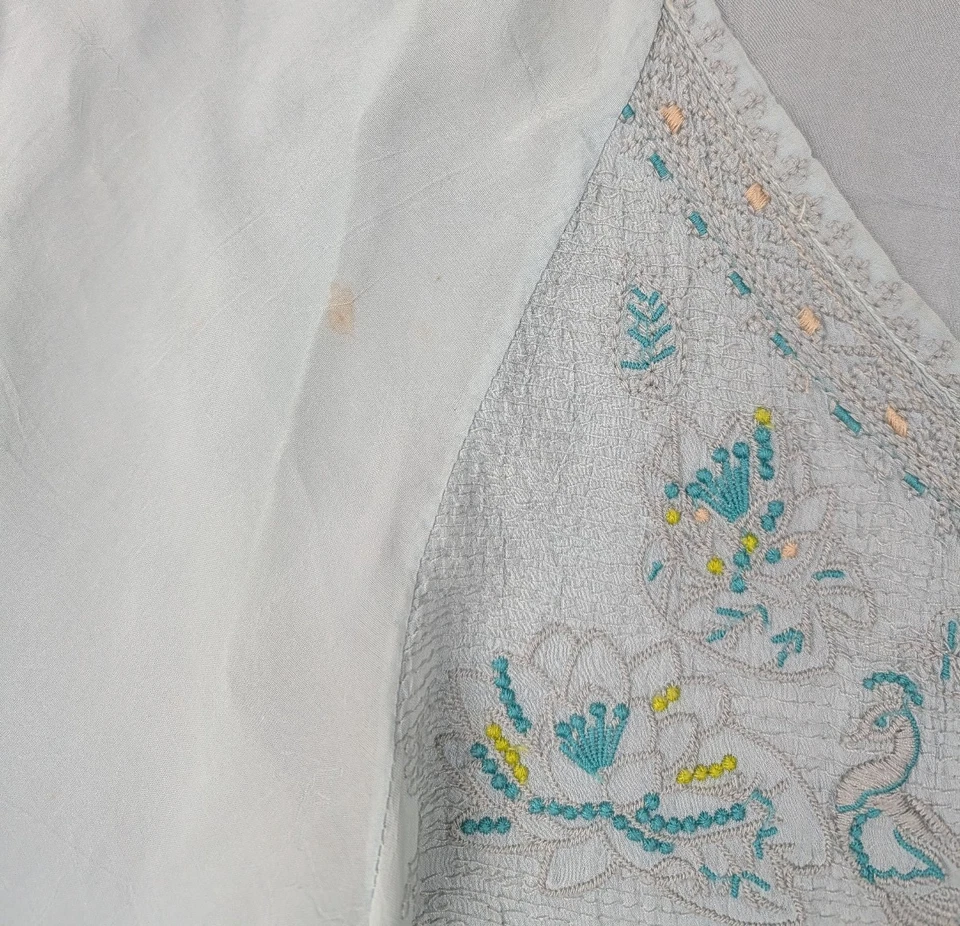 Johnny Was Blouse Womens Small Blue Peasant Embroidered Boho Top Flowy Coastal - Image 4 of 4