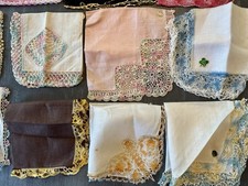 Lot of 20 Gorgeous Old New Stock Handkerchiefs - Tatted Crochet Lace Irish Linen