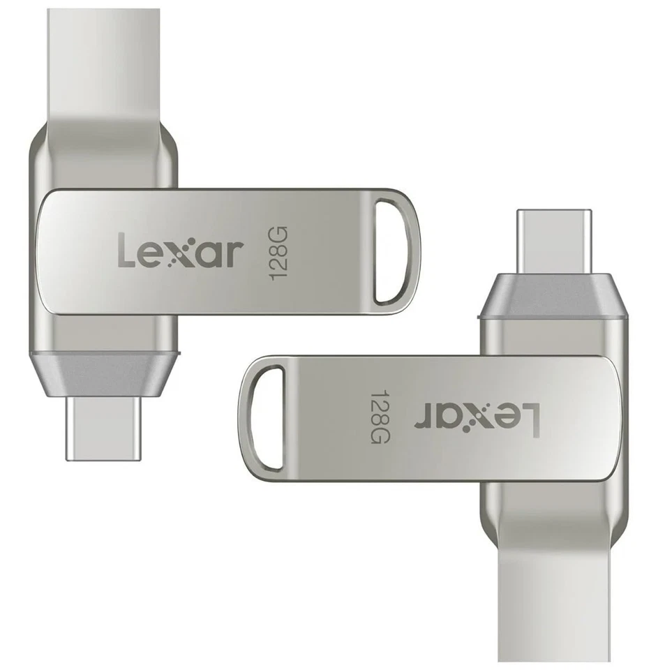 2 Упаковки совершенно новый Lexar 128GB 2-в-1 двойной флэш-накопитель USB-C и USB-A - Изображение 4 из 4
