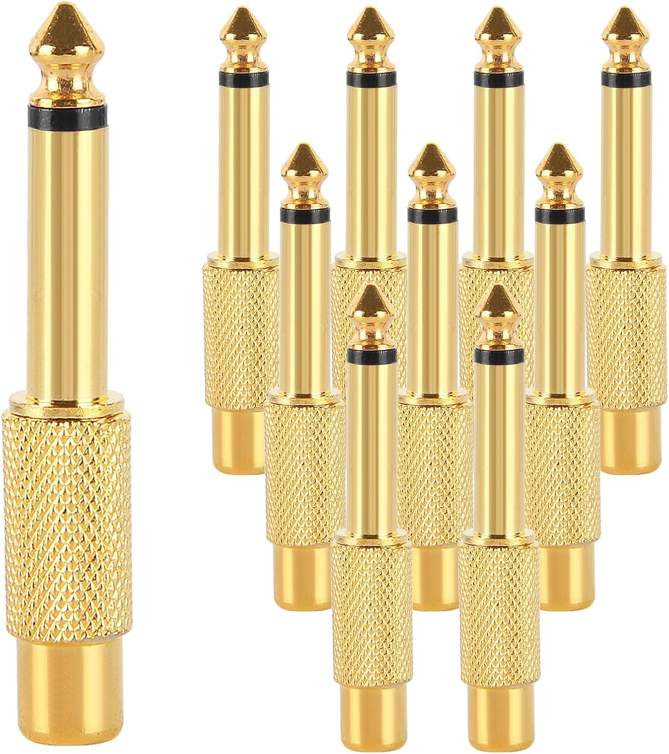 10PCS 6.35mm to 3.5mm Stereo Audio Adapter Converter