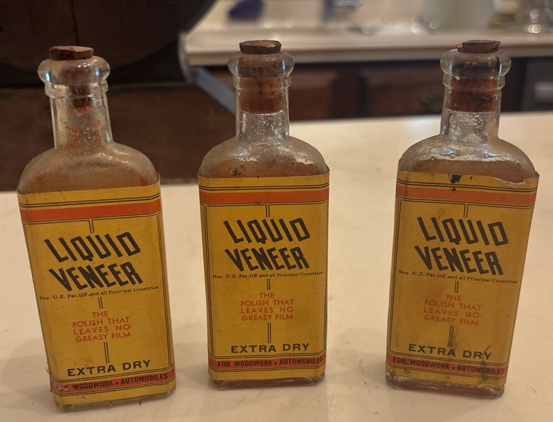 3 Early Bottles Of Liquid Veneer