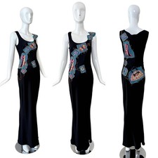JOHN GALLIANO 2002 Vintage 3D Y2K Patchwork Embroidered Evening Gown Maxi Dress