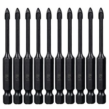 1/8 Inch Glass And Tile Drill Bit 10pc Set Yg6x Tungsten Carbide Tipped Spear Cu