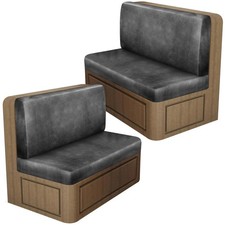 Leather Look RV Dinette Cushion Covers 2 Backrest  2 Bench Slipcovers