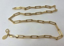 Signed Athena Designs 18kt Gold Filled Paper Clip Chain Necklace 18" Length Cute