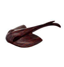 Hand-Carved Ironwood Stingray Fish Figurine Sculpture Coastal Beach Decor 7.5" L