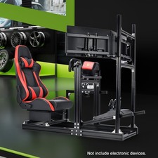 Hottoby 4080 Aluminum Racing Sim Cockpit With Triple Monitor Standseat Fit G920