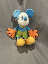 EUC Mickey Mouse Walt Disneyland Disney World Blue Green Orange Plush Toy 10"