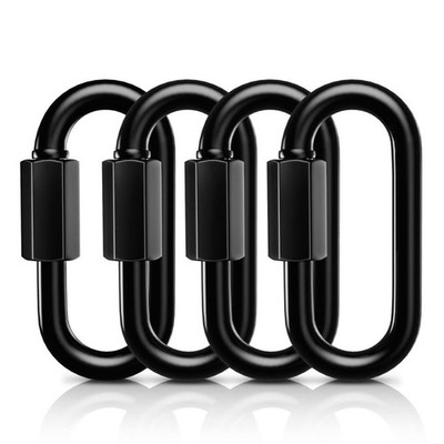 Chain Quick Links, 3'' Locking Carabiner Clips Spring Snap Hook Caribeener Cli...