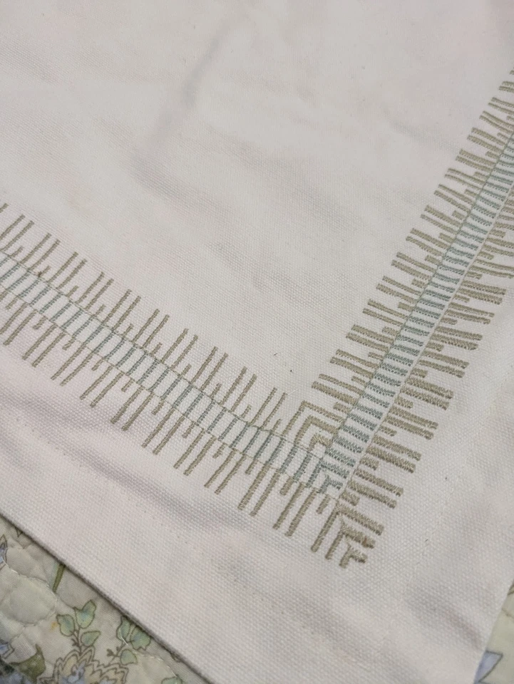 Tommy Bahama синяя и желтовато-коричневая вышитая хлопковая холщовая европейская одиночная наволочка - Изображение 2 из 4