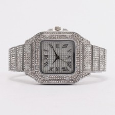 Square Full Diamond Elegant High-End Analog Zinc Alloy Watch With Rhinestones