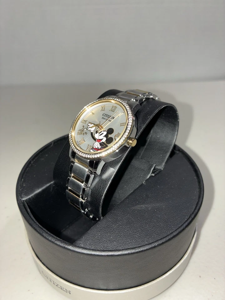 Citizen Eco-Drive FE7044-52W Relógio Feminino Mickey Mouse Cristal - Novo Com Etiquetas - Imagem 4 de 4