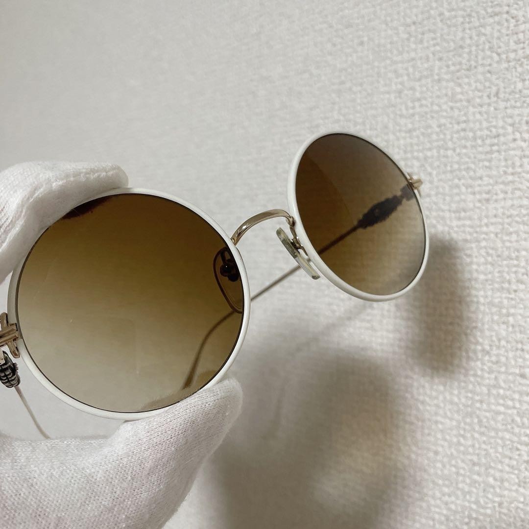 Chrome Hearts Overyeasy Floral Cross Sunglasses 53mm White Silver Used