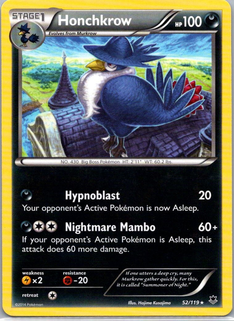 Pokemon TCG Honchkrow 52/119 Phantom Forces LP