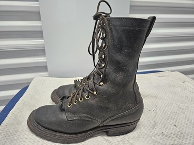 Whites Logger Packer Boots Black Leather Wildland Firefighter 7.5 C