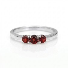 Red Garnet Solitaire Women Ring 925 Silver Ring Promise Enagagement Gift Ring