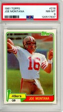 1981 Topps JOE MONTANA RC #216 PSA Grade 8 NM-MT Cond PSA MISSED THIS ONE LOL