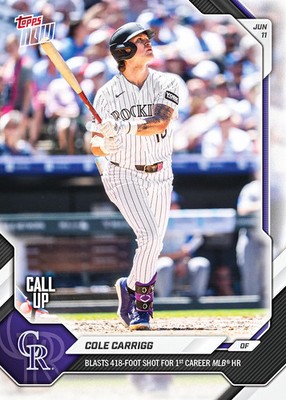 Cole Carrigg Call-Up 1st HR 2026 MLB Topps NOW Card 318 Presale