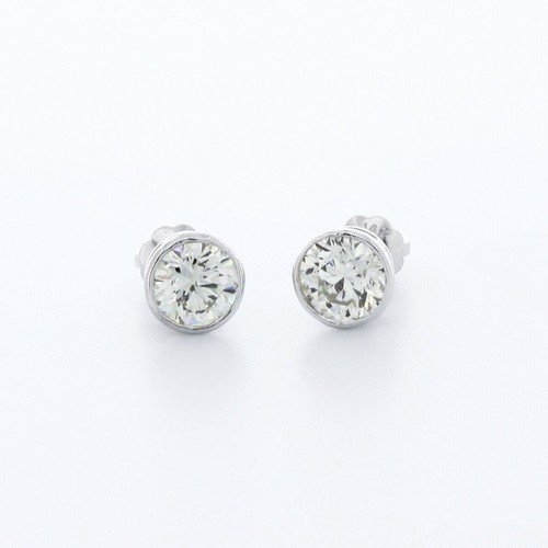 1.03ctw H SI1 Round Cut Earth Mined Certified Diamonds White Gold Classic Studs - Picture 1 of 10