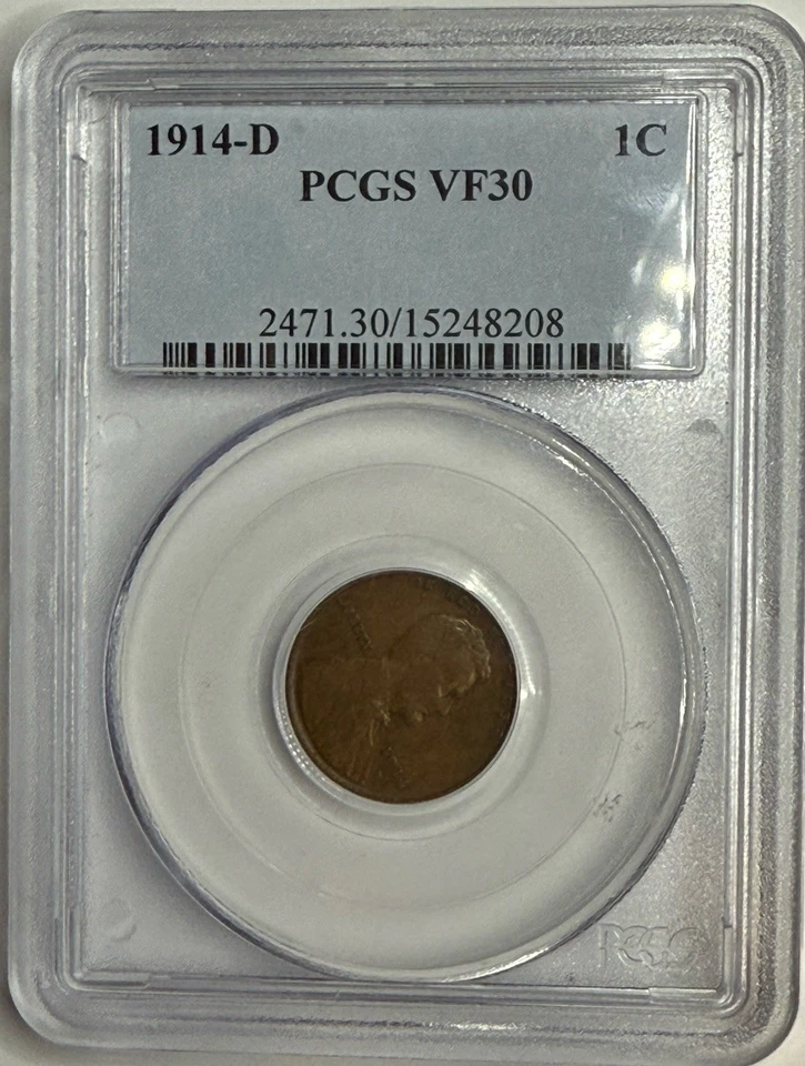 1914 D Lincoln Wheat Cent PCGS VF30 Nice Key Date Mid Grade Coin - Image 3 of 4