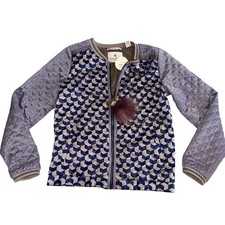 NWT Scotch R'Belle Oh Baby Printed Silky Feel Blue Print Jacket Girl's 12