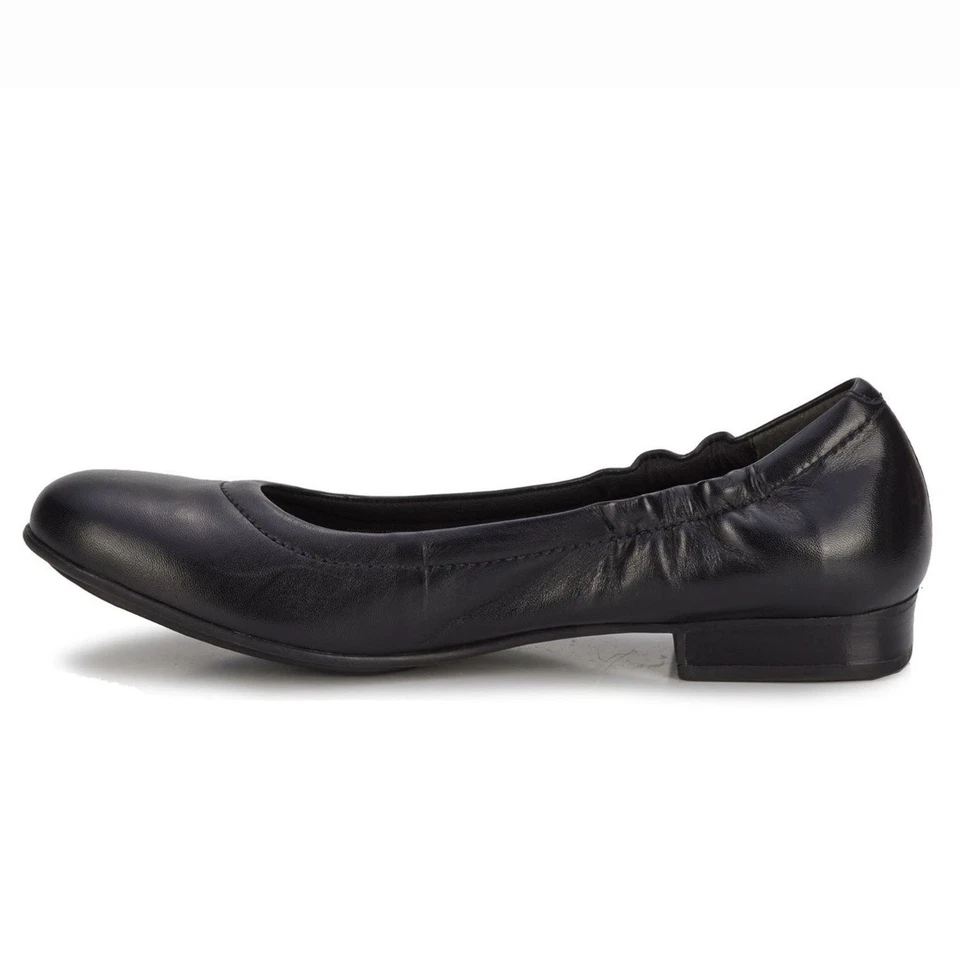 Zapatos planos de ballet Ros Hommerson Tess para mujer punta redonda sin cordones cuero negro 8,5 W Foto 2 de 4