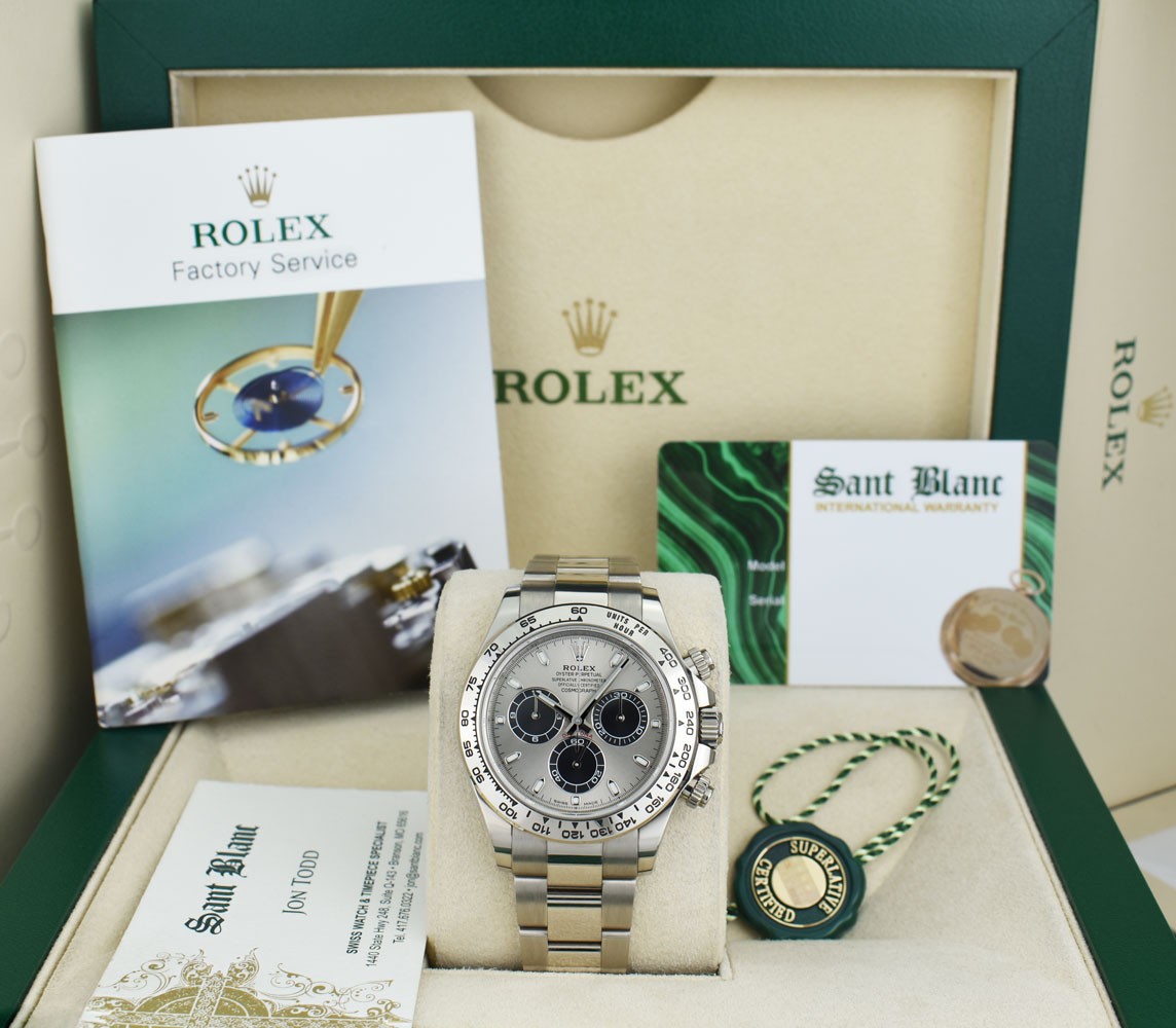 ROLEX - 40mm 18kt White Gold DAYTONA Steel Ghost Dial 116509 - SANT BLANC