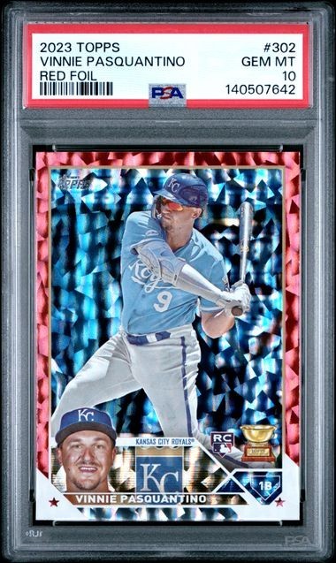 2023 TOPPS #302 VINNIE PASQUANTINO RED FOIL ROOKIE PSA 10!  