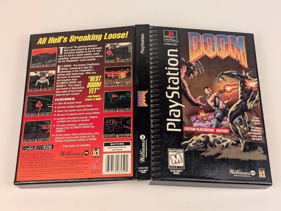 Doom (PlayStation 1, 1995) PS1 Long Box CIB Tested & Working Custom PS Edition🔥 - Image 4 of 4