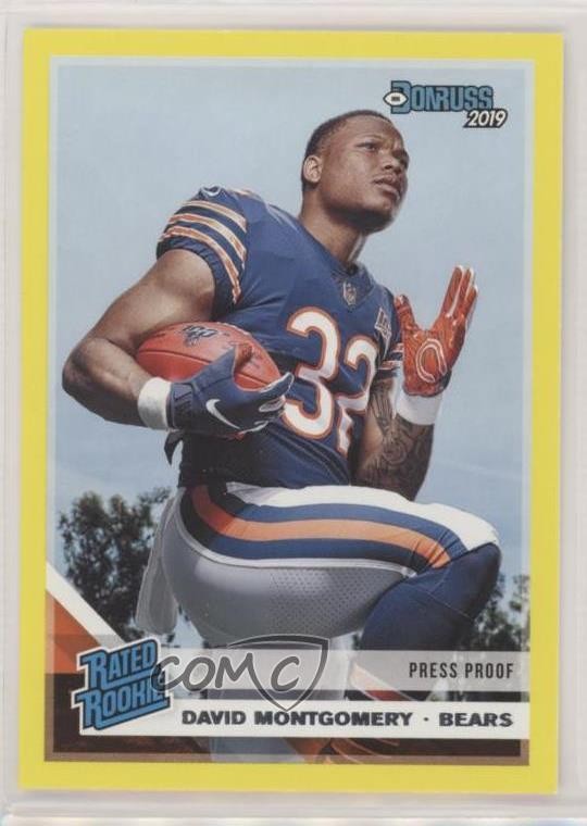 2019 Panini Donruss Rated Press Proof Yellow David Montgomery Rookie RC 0h3t