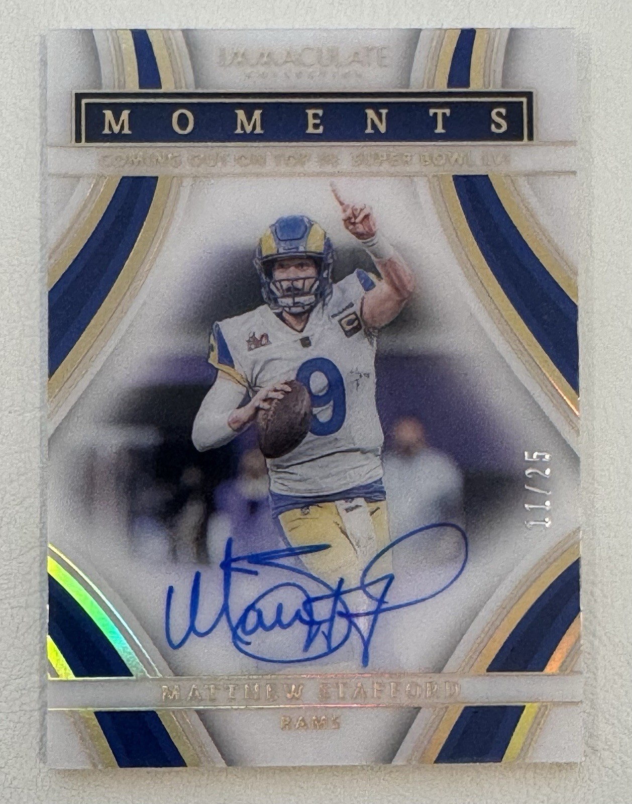 2023 Immaculate Collection Moments Matthew Stafford AUTO /25 #IM-MS AUTH view 1