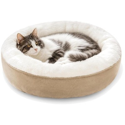 Super Soft 20in Donut Pet Bed for Cats & Small Dogs - Chew Resistant & Washable