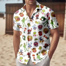 Funny The Muppets Hawaii Shirt, The Muppets Button Shirt, Kermit The Frog Short