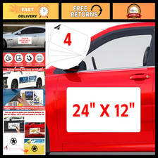 4 Pack Blank Car Magnets 24"x12" Customizable Vehicle Door Signs for Advertising