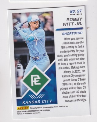 2025 Prospect Edition HOLO GREEN PULSAR PRIZM AUTOGRAPH #97 BOBBY