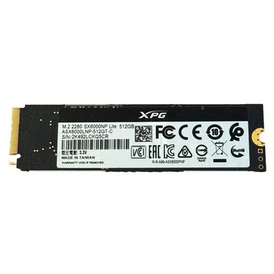 ADATA XPG SX6000NP Lite 512GB NVMe M.2 2280 PCIe Gen3x4 SSD Pull Tested Wiped