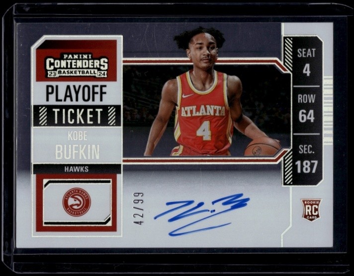 2023-24 Panini Contenders Basketball Kobe Bufkin #140 RC Playoff Ticket Auto /99
